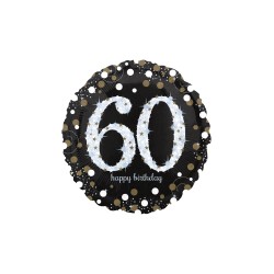 Folinis balionas "60"/ juodas (17" 43 cm.) - 1