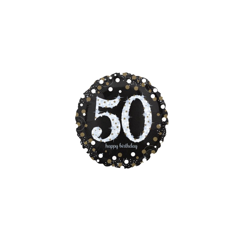 Folinis balionas "50"/ juodas (17" 43 cm.) - 1