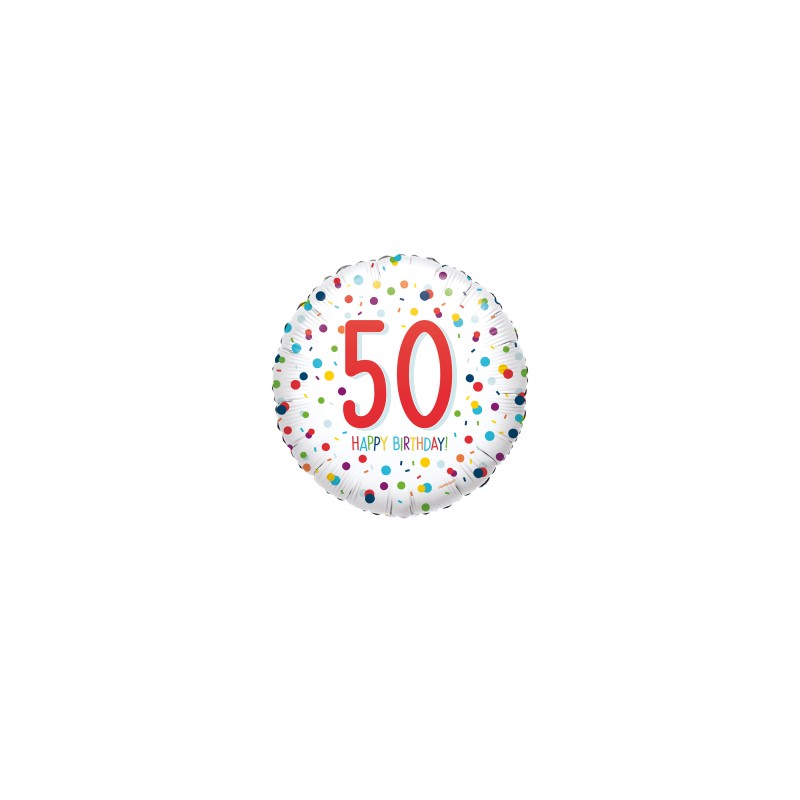 Folinis balionas "50"/ burbuliukai (17" 43 cm.) - 1