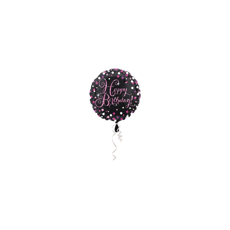 Folinis balionas "Happy birthday"/juodas (18" 45 cm.) - 1