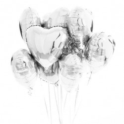 Folinis balionas "Širdelė"/ sidabrinė