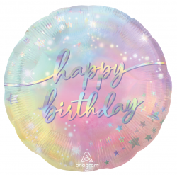 Folinis balionas "Happy birthday"/pastel (18" 43 cm.) - 1