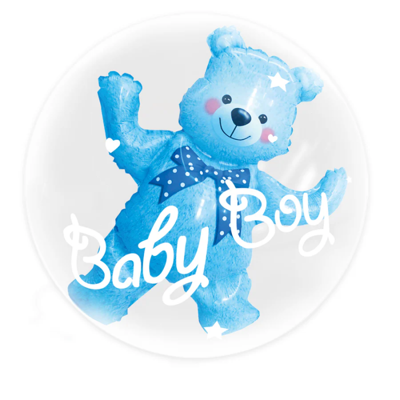 Fol. balionas "Baby boy/žydras/dvigubas" (+/- 69x59 cm) - 1