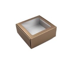 Dėžutė su langeliu / bronzinė-aukso (1 vnt./220X220X90 mm.) - 1