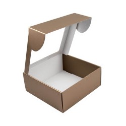 Dėžutė su langeliu / bronzinė-aukso (1 vnt./220X220X90 mm.) - 2