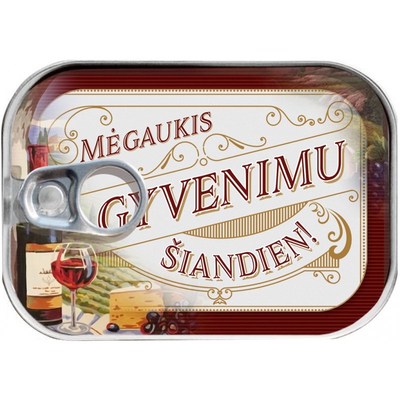 Skardinė dėžutė pinigams/Mėgaukis (1 vnt.) - 1