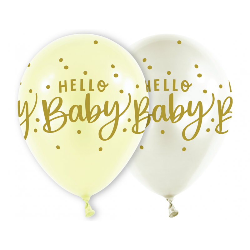 Guminiai balionai "Hello Baby" (25 vnt./28cm.) - 1