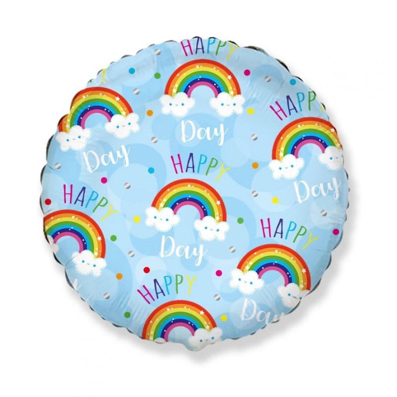 Fol. balionas "Happy day"/melsvas (FX/18"45 cm./Supakuota) - 1