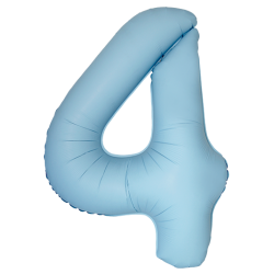 Folinis balionas "Skaičius 4"/melsvas (34" 86 cm.) - 1