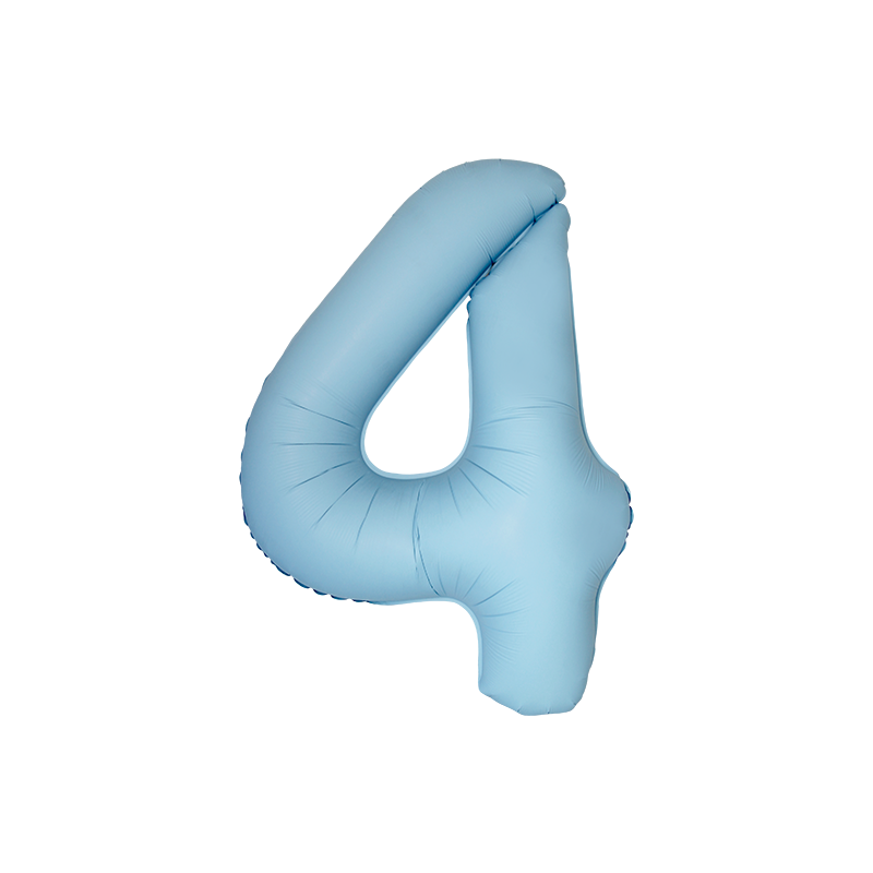 Folinis balionas "Skaičius 4"/melsvas (34" 86 cm.) - 1