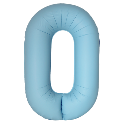 Folinis balionas "Skaičius 0"/melsvas (34" 86 cm.) - 1