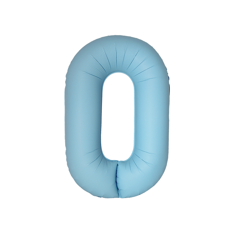 Folinis balionas "Skaičius 0"/melsvas (34" 86 cm.) - 1