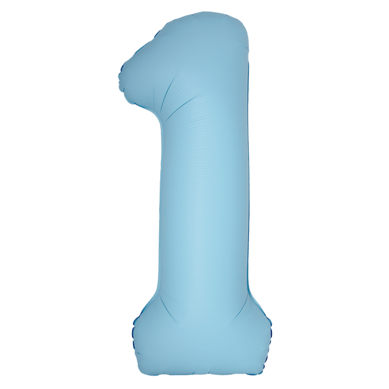 Folinis balionas "Skaičius 1"/melsvas (34" 86 cm.) - 1