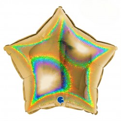 Folinis balionas "Žvaigždė"/Auksinė holo (18" 46 cm.) - 1
