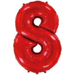Folinis balionas "Skaičius 8"/raudonas (40" 102 cm) - 1