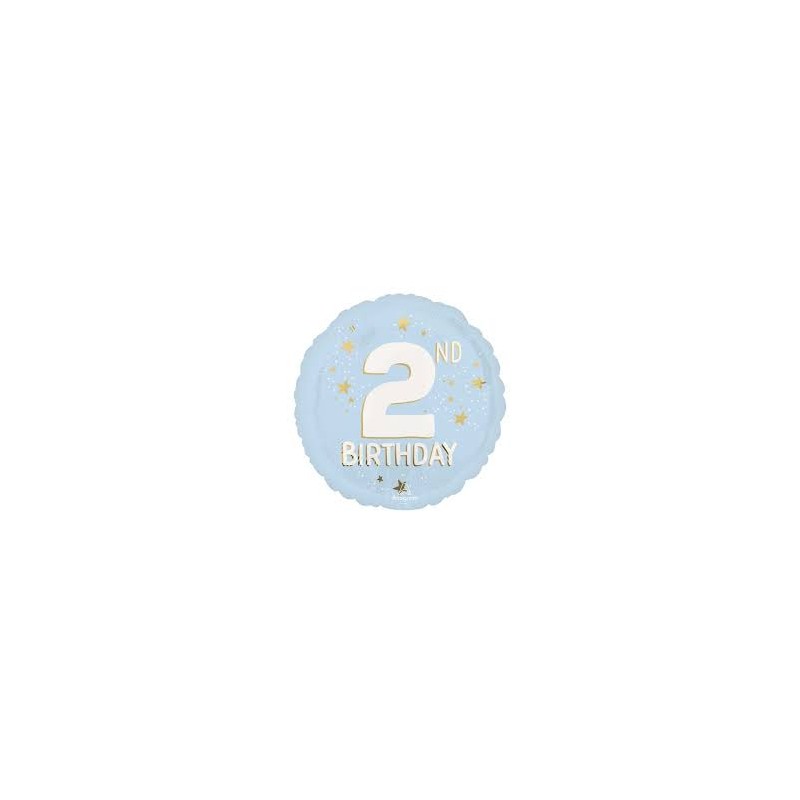 Folinis balionas "2"/ melsvas (17" 43 cm.) - 1