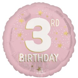 Folinis balionas "3"/ rožinis (17" 43 cm.) - 1