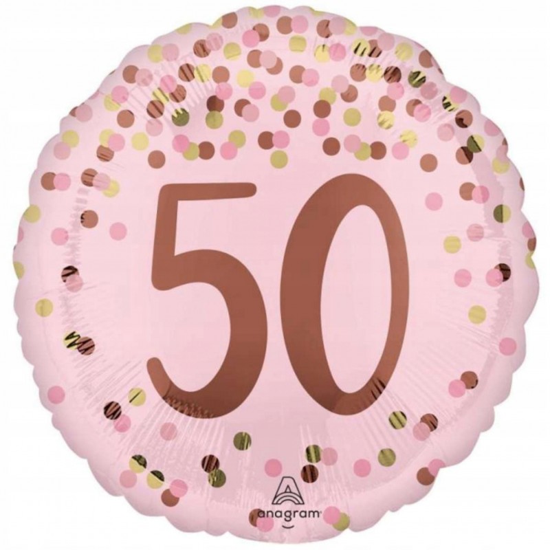 Folinis balionas "50"/ rožinis (17" 43 cm.) - 1