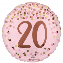 Folinis balionas "20"/ rožinis (17" 43 cm.) - 1