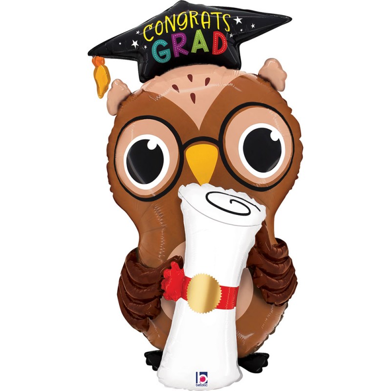 Fol. balionas "Congrats Grad / Pelėda" (30" 76 cm.) - 1