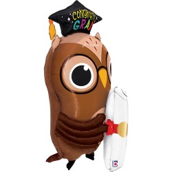 Fol. balionas "Congrats Grad / Pelėda" (30" 76 cm.) - 2