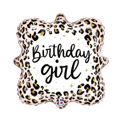Fol. balionas "Bithday girl / leopardas" (18" 46 cm.) - 1