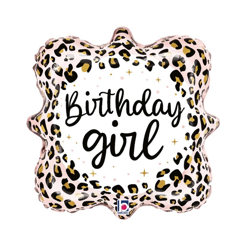 Fol. balionas "Bithday girl / leopardas" (18" 46 cm.) - 1