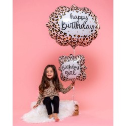 Fol. balionas "Bithday girl / leopardas" (18" 46 cm.) - 2