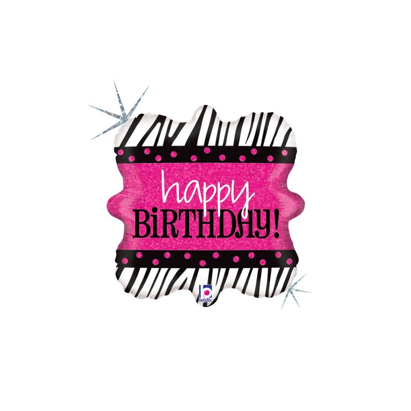 Fol. balionas "Happy birthday / rožinis" (18" 46 cm.) - 1