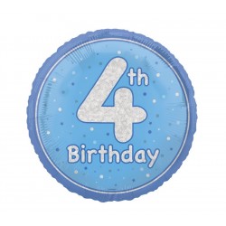 Folinis balionas "4' birthday" / melsvas (18" 46 cm) - 1