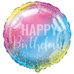 Folinis balionas "Happy Birthday"/spalvo (FX/18"45 cm. / Supakuotas) - 1