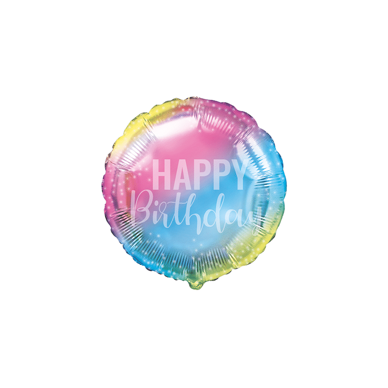 Folinis balionas "Happy Birthday"/spalvo (FX/18"45 cm. / Supakuotas) - 1