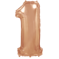 Folinis balionas "Skaičius 1"/Rose Gold (40" 102 cm) - 1