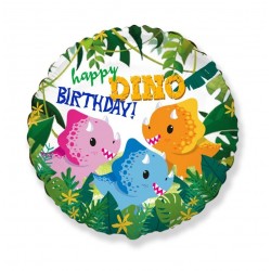 Fol. balionas "Happy dino birthday" (FX/18"45 cm./Supakuotas) - 1