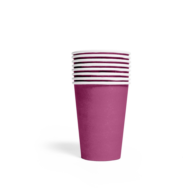 Vienkartiniai puodeliai / purpuriniai (8 vnt./210 ml.) - 1