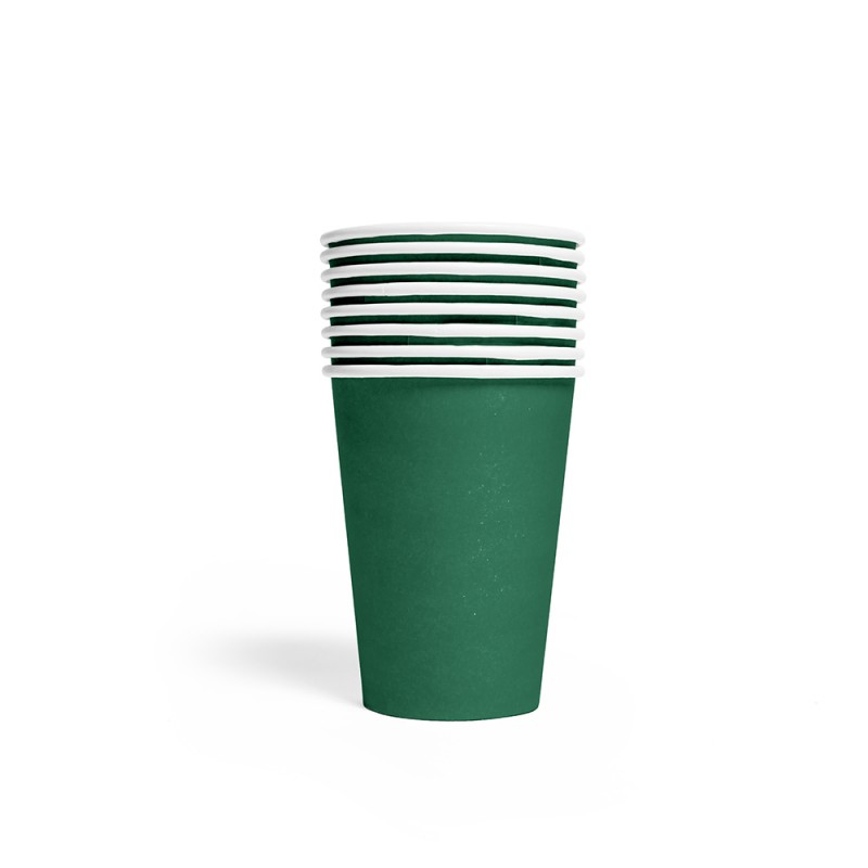 Vienkartiniai puodeliai / žali (8 vnt./210 ml.) - 1
