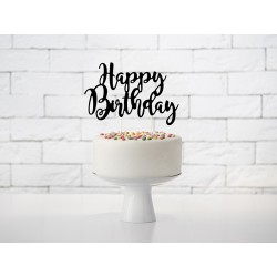 Torto dekoracija "Happy birthday /juoda"