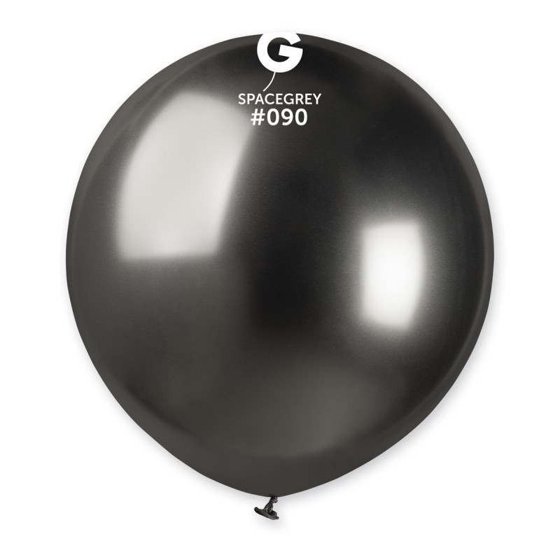 Chrome grafito spalvos guminiai balionai (25vnt./48cm.) - 1