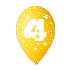 Guminiai balionai "Skaičius 4" (10 vnt./30 cm.) - 3