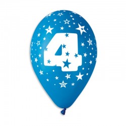 Guminiai balionai "Skaičius 4" (10 vnt./30 cm.) - 5