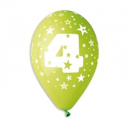 Guminiai balionai "Skaičius 4" (10 vnt./30 cm.) - 6