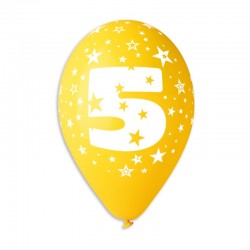 Guminiai balionai "Skaičius 5" (5 vnt./30 cm.) - 4