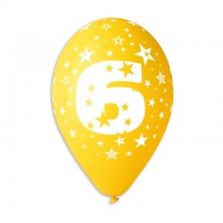 Guminiai balionai "Skaičius 6" (10 vnt./30 cm.) - 2