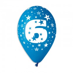 Guminiai balionai "Skaičius 6" (10 vnt./30 cm.) - 3