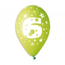 Guminiai balionai "Skaičius 6" (10 vnt./30 cm.) - 4
