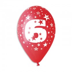 Guminiai balionai "Skaičius 6" (10 vnt./30 cm.) - 5