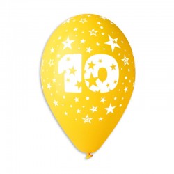 Guminiai balionai "Skaičius 10" (5 vnt./30 cm.) - 1