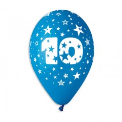 Guminiai balionai "Skaičius 10" (10 vnt./30 cm.) - 3