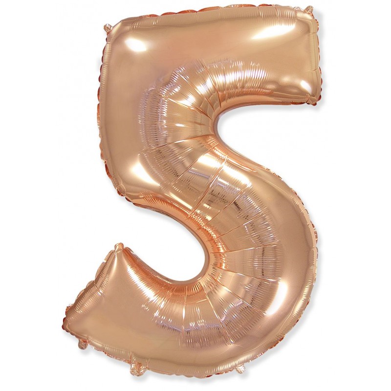Folinis balionas "Skaičius 5"/R.gold (40" 102 cm) - 1