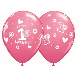 Guminiai balionai "1's gimtadienis" girl